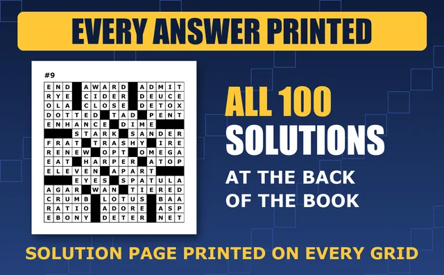 The filled-in solution grid for crossword 9 from the back of the book